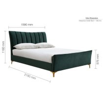 Claver Fabric King Size Bed In Green