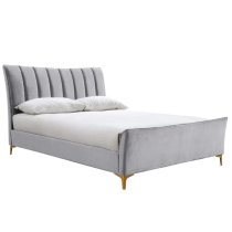 Claver Fabric King Size Bed In Grey