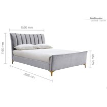 Claver Fabric King Size Bed In Grey