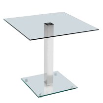 Hartley Clear Glass Top Bistro Dining Table With Glass Base