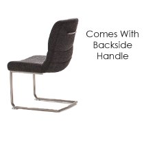 Montera Anthracite Fabric Cantilever Dining Chairs In Pair