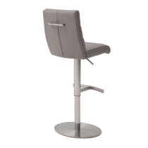 Hiulia Bar Stool In Ice Grey With Stainless Steel Base