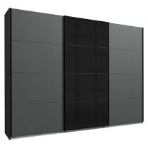 Ernesto Sliding Door Large Wooden Wardrobe In Graphite