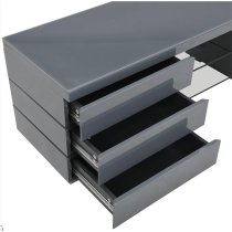 Svenja High Gloss TV Stand In Grey With Blue LED Lighting