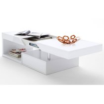 Tuna High Gloss Storage Coffee Table In White