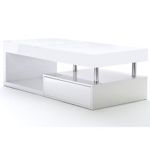 Tuna High Gloss Storage Coffee Table In White