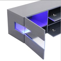 Kirsten High Gloss TV Stand In Grey With LED Lighting