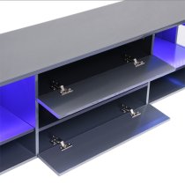 Kirsten High Gloss TV Stand In Grey With LED Lighting