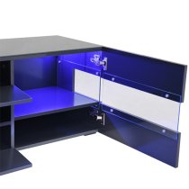 Kirsten High Gloss TV Stand In Grey With LED Lighting