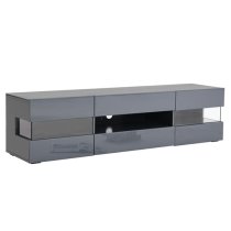 Kirsten High Gloss TV Stand In Grey With LED Lighting