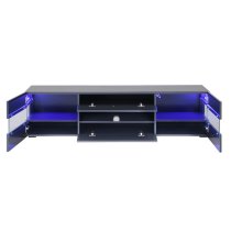 Kirsten High Gloss TV Stand In Grey With LED Lighting