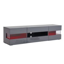 Kirsten High Gloss TV Stand In Grey With LED Lighting