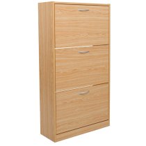 Envy Wooden Shoe Cabinet With 3 Drawers In Natural Oak