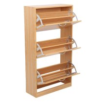 Envy Wooden Shoe Cabinet With 3 Drawers In Natural Oak