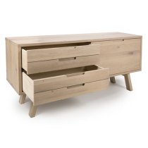 Bergen Wooden Sideboard In Light Oak With 2 Drawers