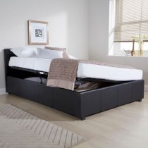 Stilton Faux Leather Double Bed In Black