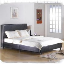 Feray Faux Leather Single Bed In Black