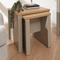 Loftus Set Of 2 Wooden Nesting Tables In Grey And Oak