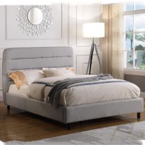 Maija Velvet Double Bed In Light Grey