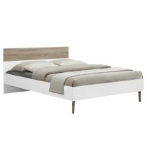 Appleton Wooden Single Bed In White And Oak Effect