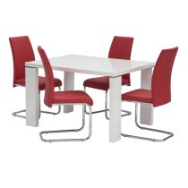 Sako Small Glass Top Dining Table In White High Gloss