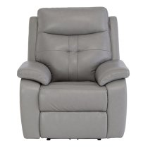 Sotra Faux Leather Electric Recliner Armchair In Grey