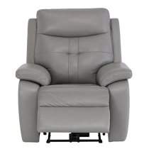 Sotra Faux Leather Electric Recliner Armchair In Grey