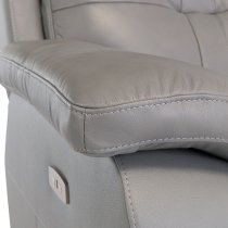 Sotra Faux Leather Electric Recliner Armchair In Grey