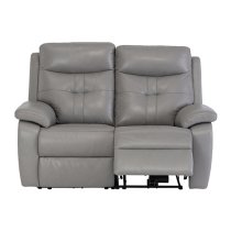 Sotra Faux Leather Electric Recliner 2 Seater Sofa In Grey