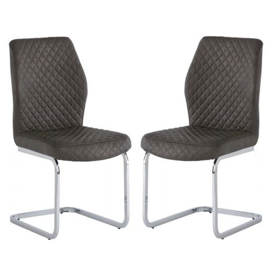 Caprika Taupe PU Leather Dining Chair In A Pair