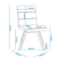 Albion Fabric Home And Office Chair With Oak Legs In Grey