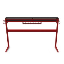 Adrian Metal Gaming Desk With Carbon Fibre Effect And Red Legs