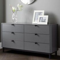 Cadhla Wooden Chest Of Drawers In Strom Grey With 6 Drawers