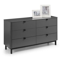 Cadhla Wooden Chest Of Drawers In Strom Grey With 6 Drawers