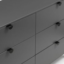 Cadhla Wooden Chest Of Drawers In Strom Grey With 6 Drawers