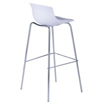 Hinton Plastic Bar Stool With Fabric Seat In White