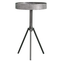 Pilsen Round Metal Side Table In Antique Black