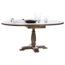 Mestiza Round Wooden Extending Dining Table In Natural