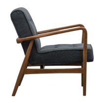 Hombre Leather Armchair With Oak Frame In Dark Grey