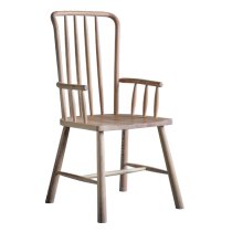 Burbank Oak Wood Carver Dining Chairs In Pair