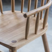 Burbank Oak Wood Carver Dining Chairs In Pair