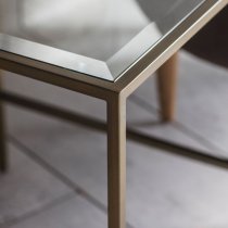 Custer Clear Glass Side Table With Bronze Metal Frame