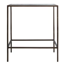 Custer Clear Glass Side Table With Bronze Metal Frame