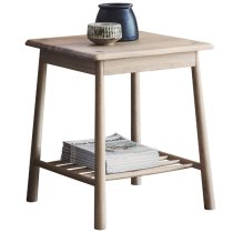 Burbank Oak Wood Side Table In Oak