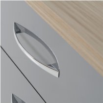 Noir 2 Drawers Bedside Cabinet In Grey Gloss And Light Oak