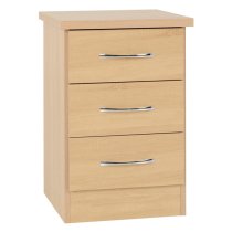 Mark Wooden Bedside Cabinet With 3 Drawers In Sonoma Oak