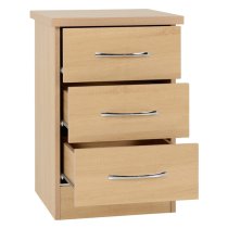 Mark Wooden Bedside Cabinet With 3 Drawers In Sonoma Oak