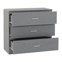 Earth Wooden Chest Of Drawers With 3 Drawers In Grey