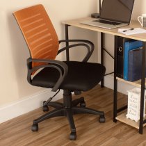 Leith Fabric Home And Office Chair With Arms In Black And Orange