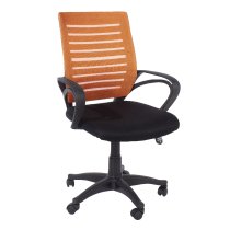 Leith Fabric Home And Office Chair With Arms In Black And Orange